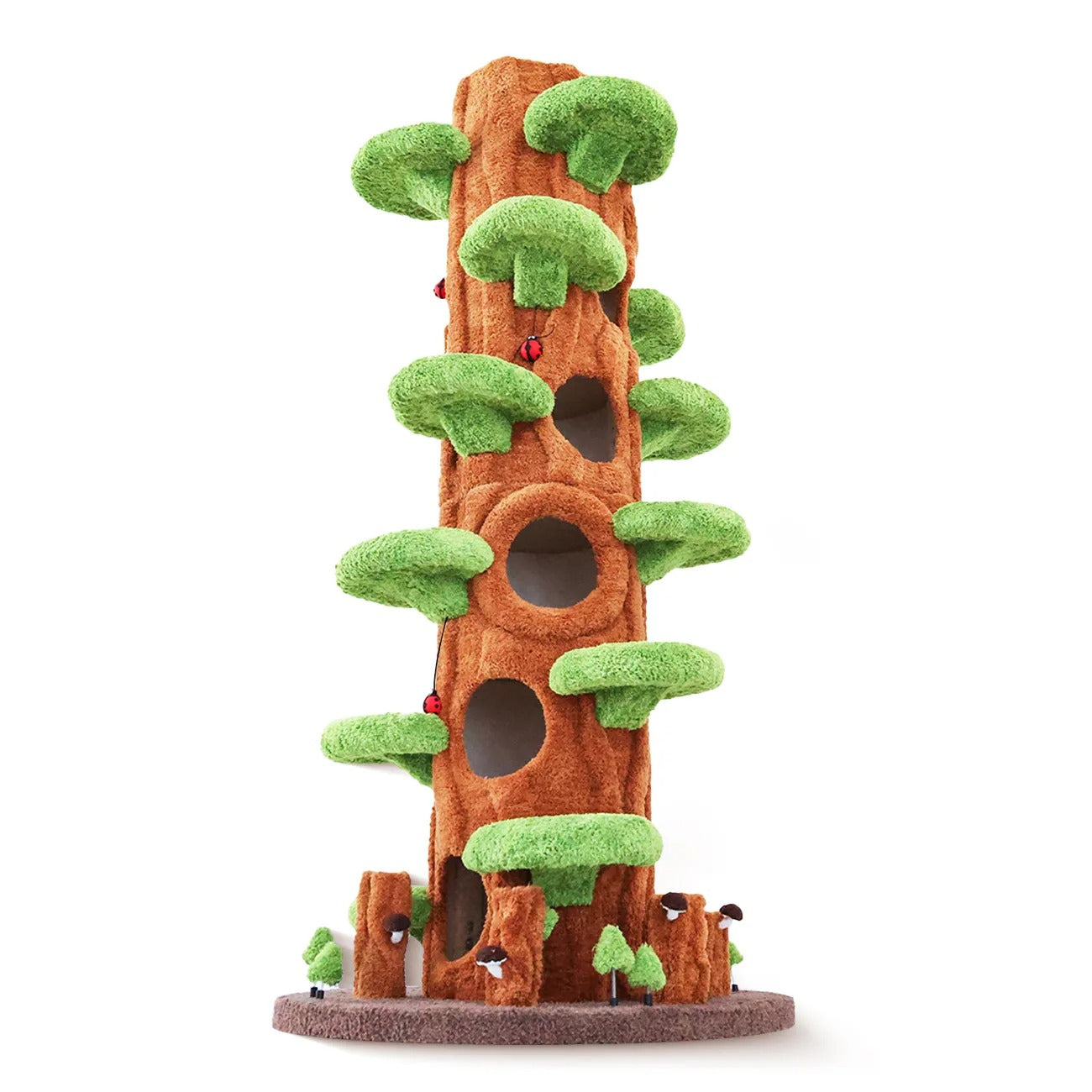 91" Solid Wood Large Cat Tree Tower Condo